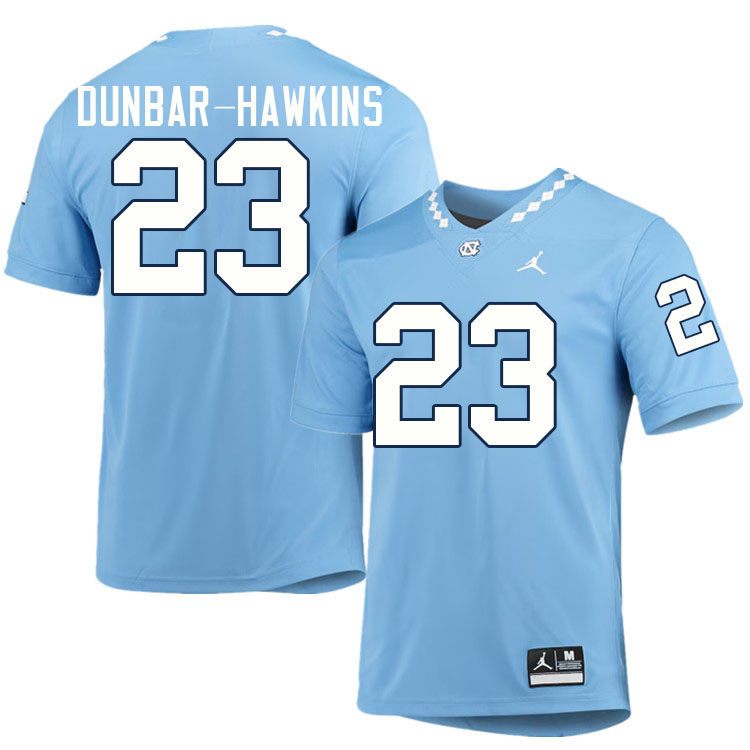 #23 Khristian Dunbar-Hawkins North Carolina Tar Heels College Football Jersey Stitched-Carolina Blue #23 Khristian Dunbar-Hawkins North Carolina Tar Heels College Football Jersey Stitched-Carolina Blue